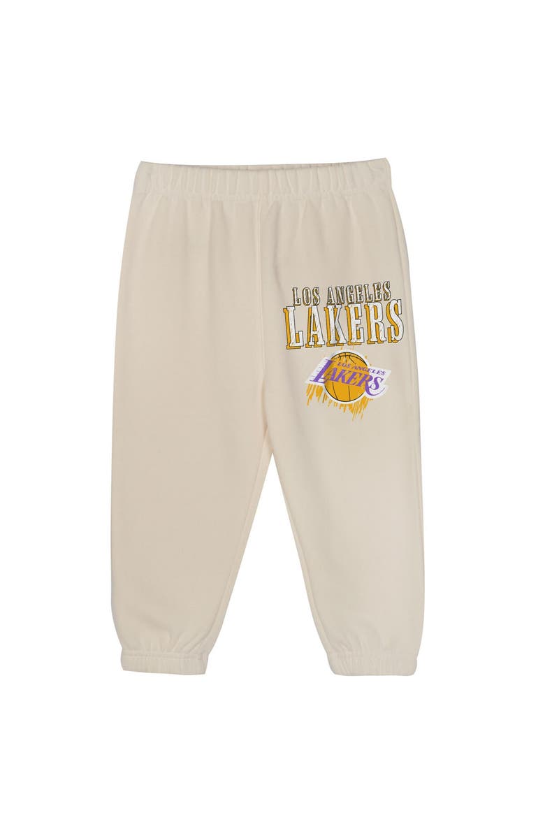 Mitchell & Ness Toddler Mitchell & Ness Cream Los Angeles Lakers Hang Time Oversized Pullover Hoodie & Pants Set, Alternate, color,