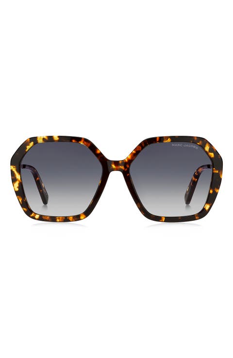 57mm Gradient Square Sunglasses