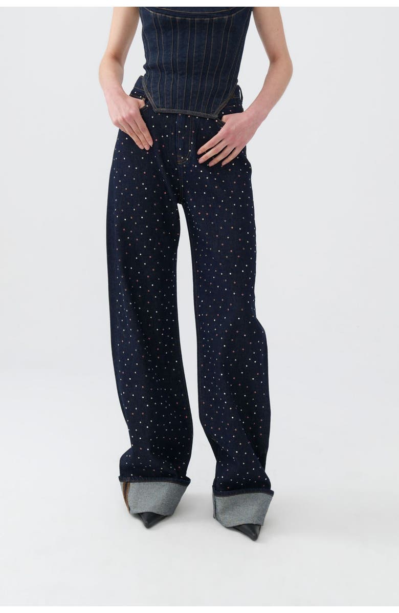 Nocturne High Waist Folding Leg Jeans, Main, color,