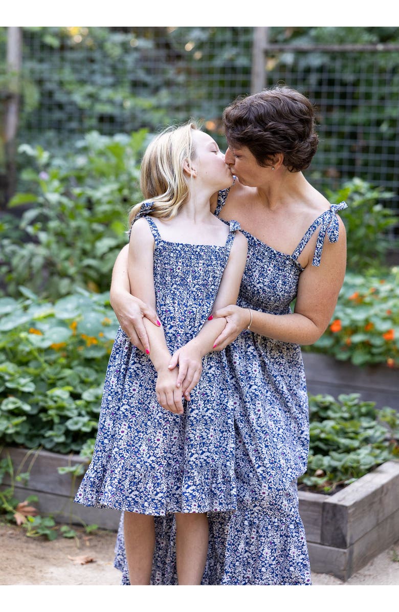 Busy Bees India Shoulder Tie Sundress Navy Floral, Alternate, color, Navy Floral