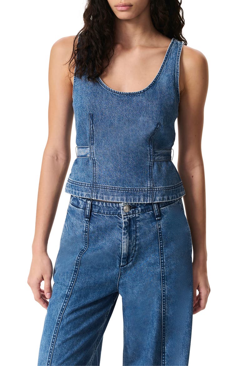 Estelle Featherweight Crop Denim Shirt, Main, color, BEEKMAN