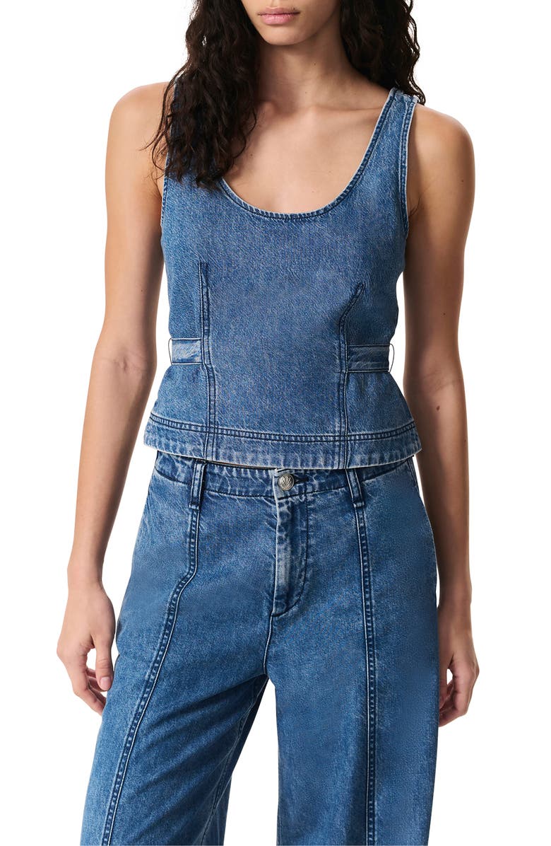 rag & bone Estelle Featherweight Crop Denim Shirt, Main, color, Beekman