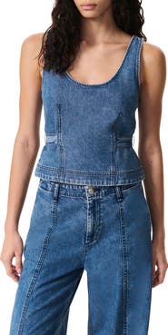 rag & bone Estelle Featherweight Crop Denim Shirt