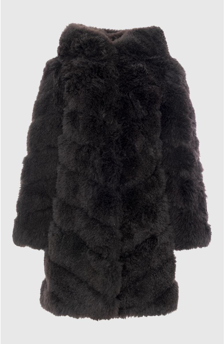 GORSKI Select Genuine Shearling Diagonal Parka, Alternate, color, Brown