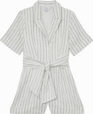 Reiss Estella Stripe Tie Waist Romper