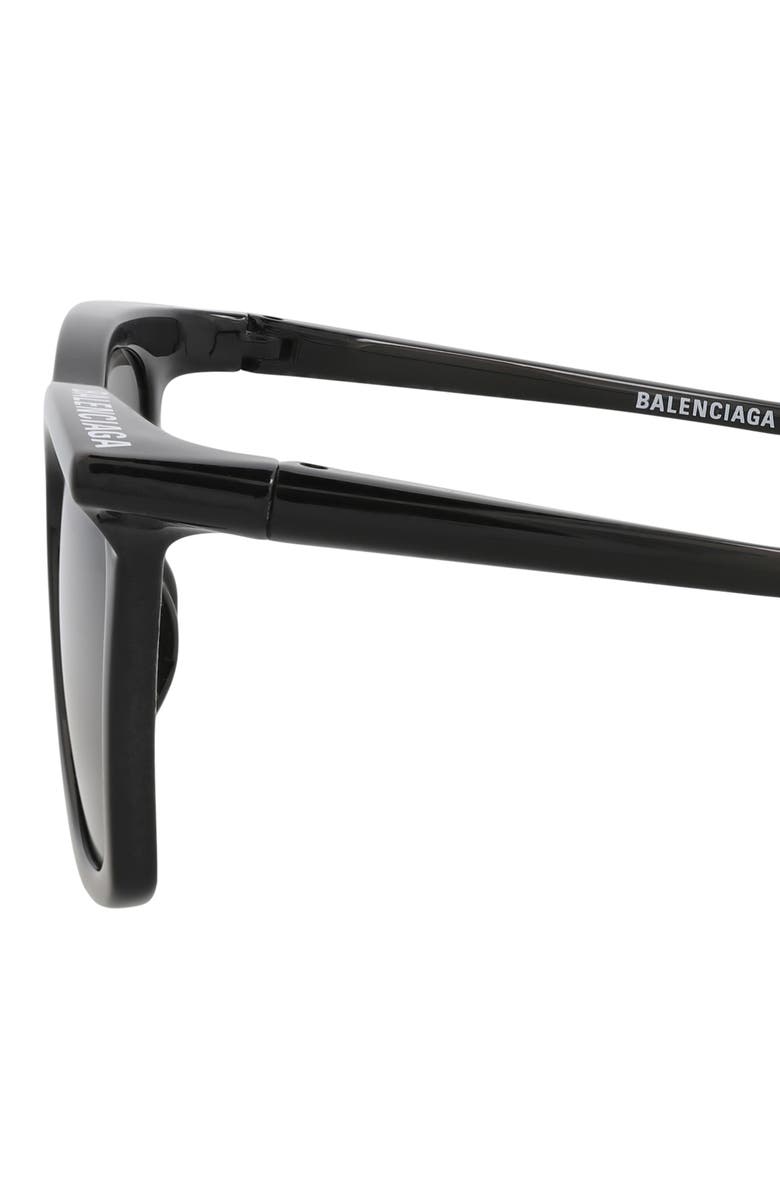 Balenciaga Core 54mm Square Sunglasses, Alternate, color, Black Black Grey