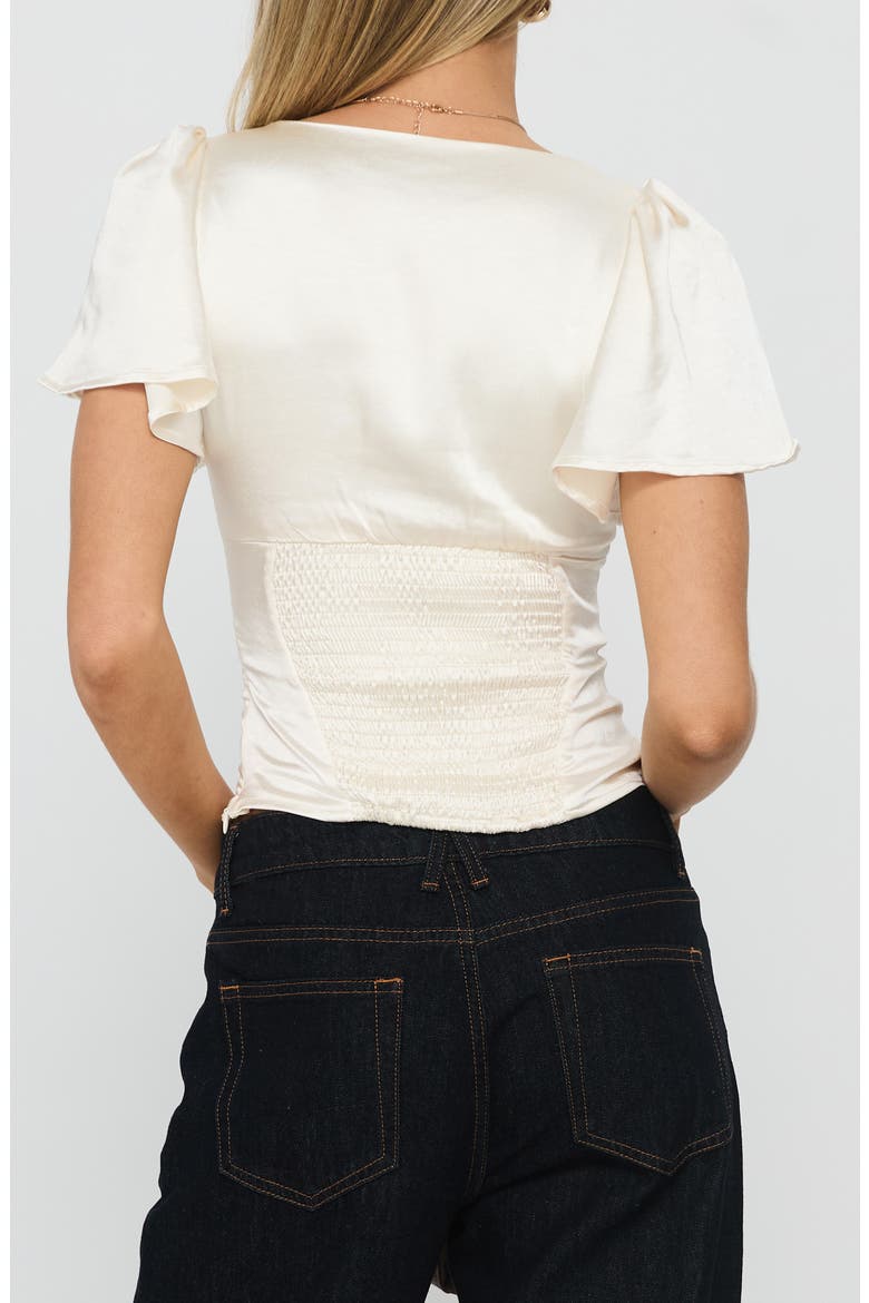 Sun Will Rise Crop Satin Top, Alternate, color, CREAM
