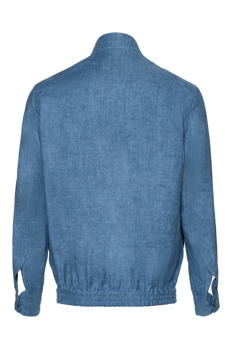 Bristol Linen Bomber Jacket, Alternate, color, LT BLUE