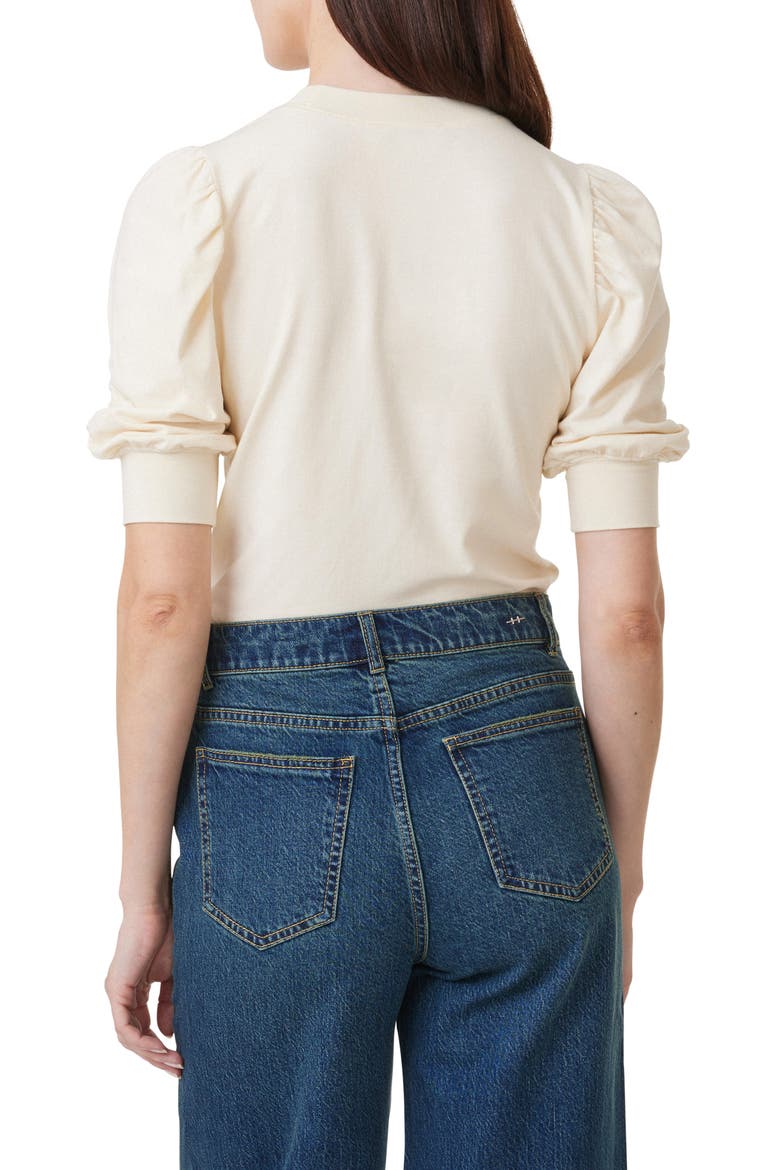 Gathered Sleeve Knit Top, Alternate, color, BIRCH