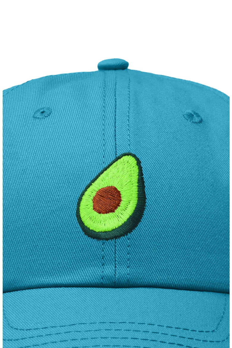 Avocado Embroidered Food Hat, Alternate, color, Teal