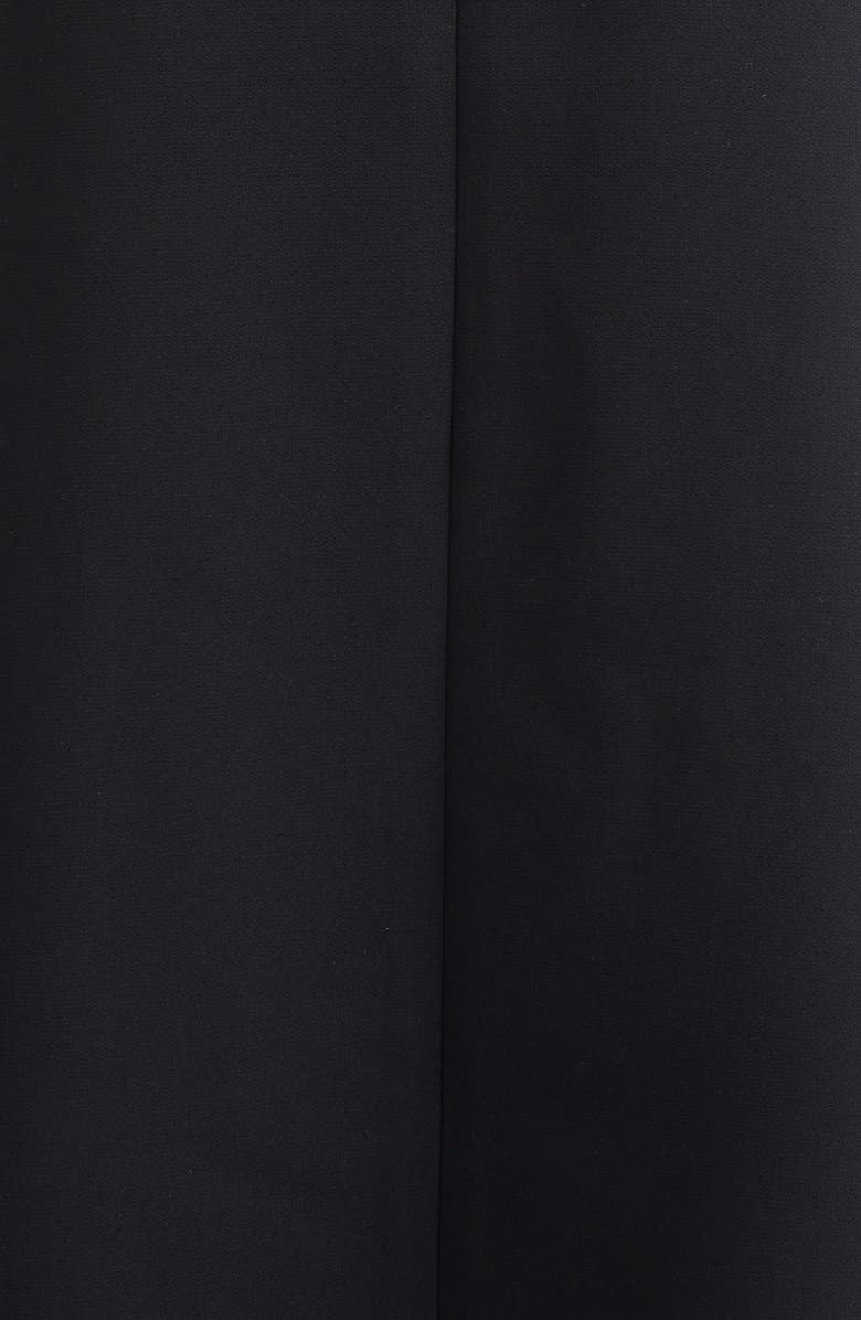 Carolina Herrera Embroidered Bateau Neck Midi Dress, Alternate, color, Black