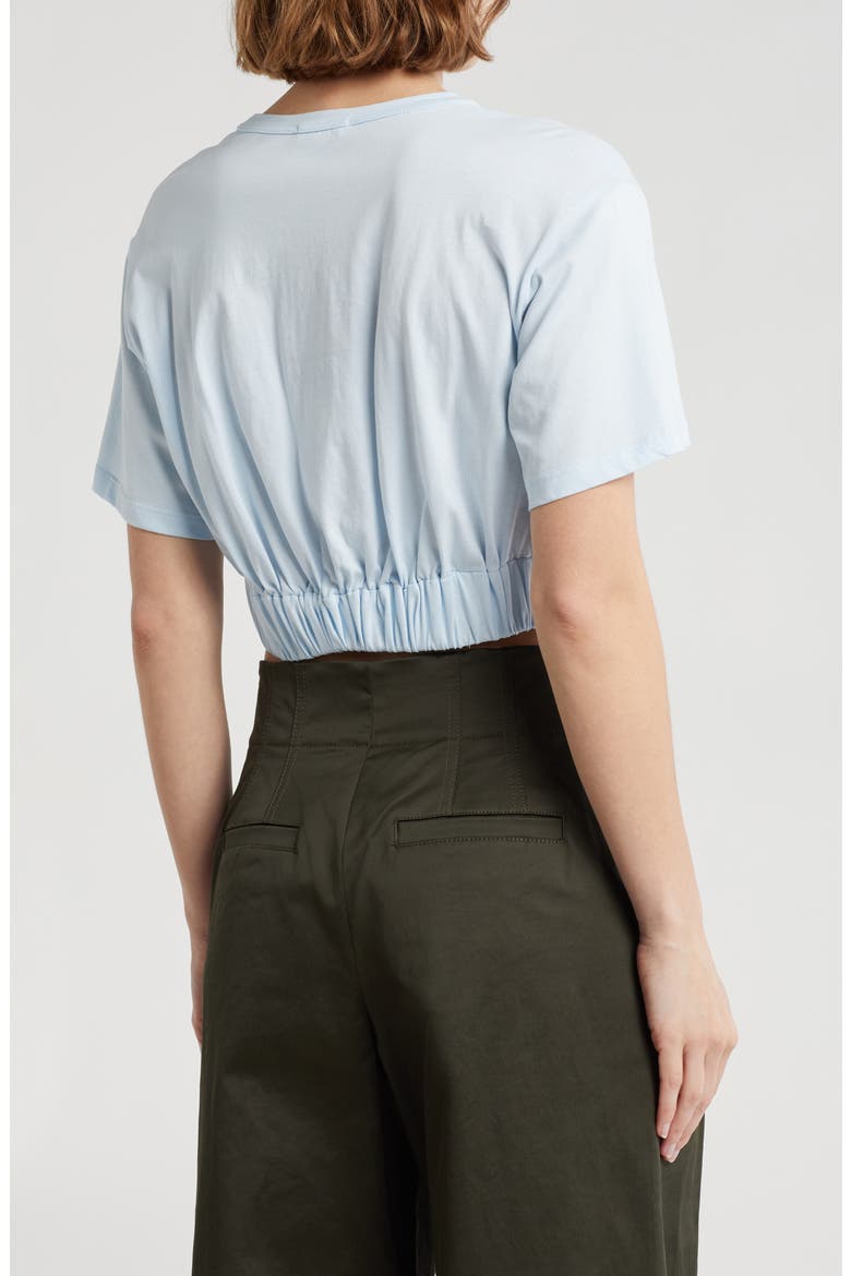 Mini Twist Cotton Crop Top, Alternate, color, ICE BLUE