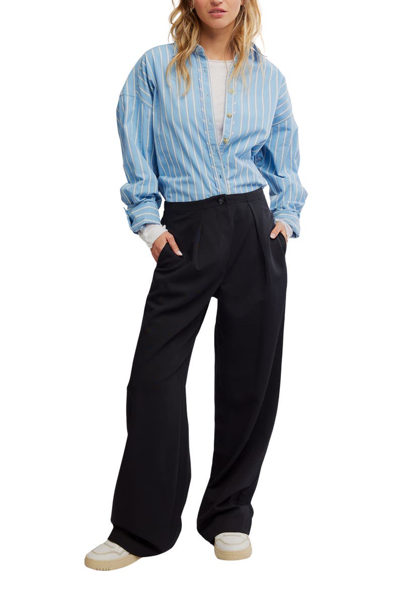 Free People Tyler Wide Leg Pants, Alternate, color, Black