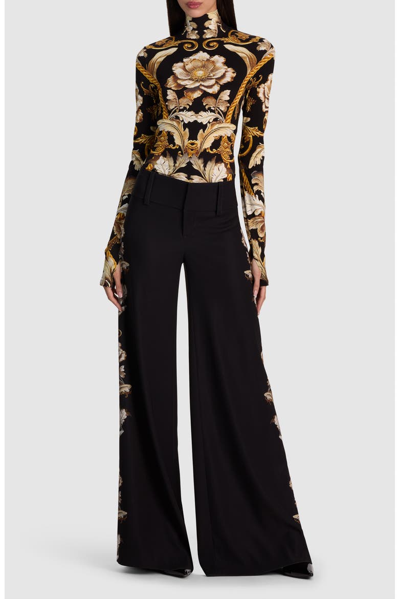 Delaina Turtleneck Top, Alternate, color, NOIR ELEGANCE OFF WHITE