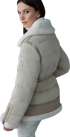 Mackage Vanna Mixed Media Genuine Shearling Down Puffer Coat