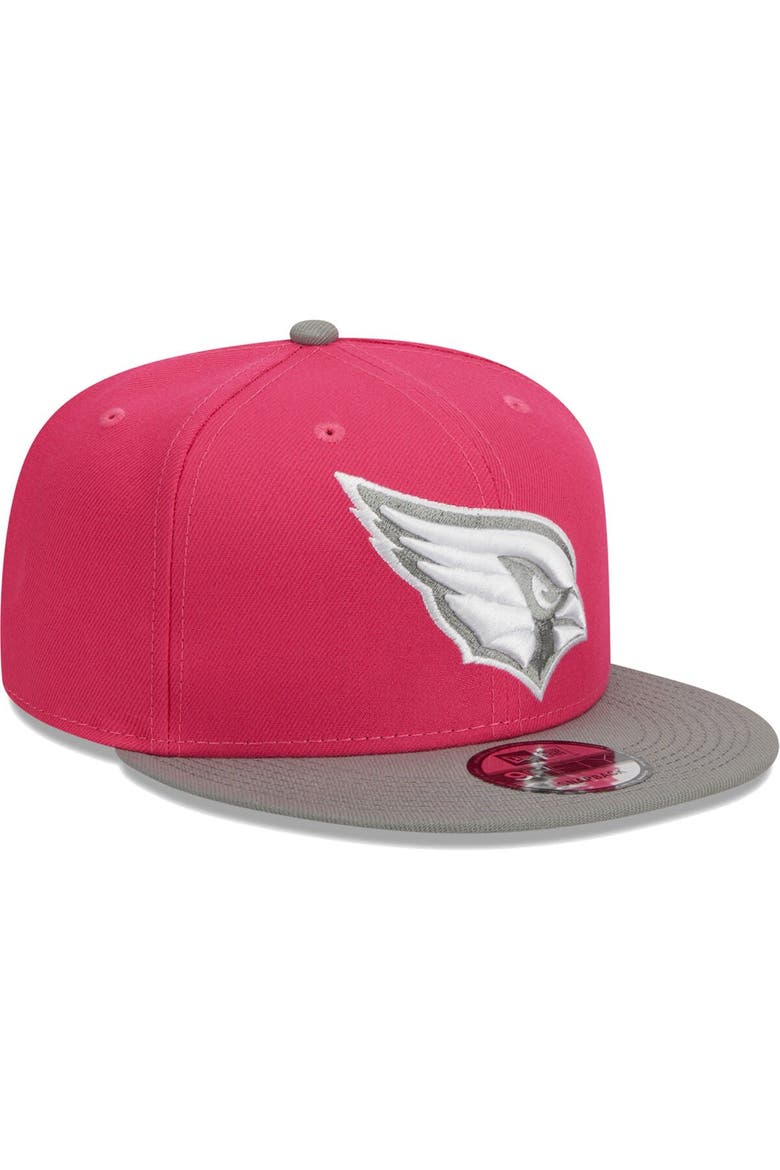 Men's New Era Pink/Gray Arizona Cardinals 2-Tone Color Pack 9FIFTY Snapback Hat, Alternate, color, Pink