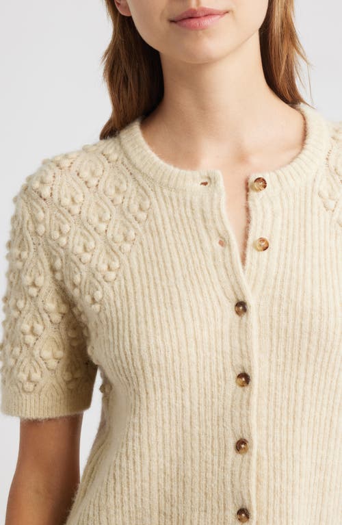 Rag & Bone Sierra Pom Short Sleeve Cardigan In Yellow