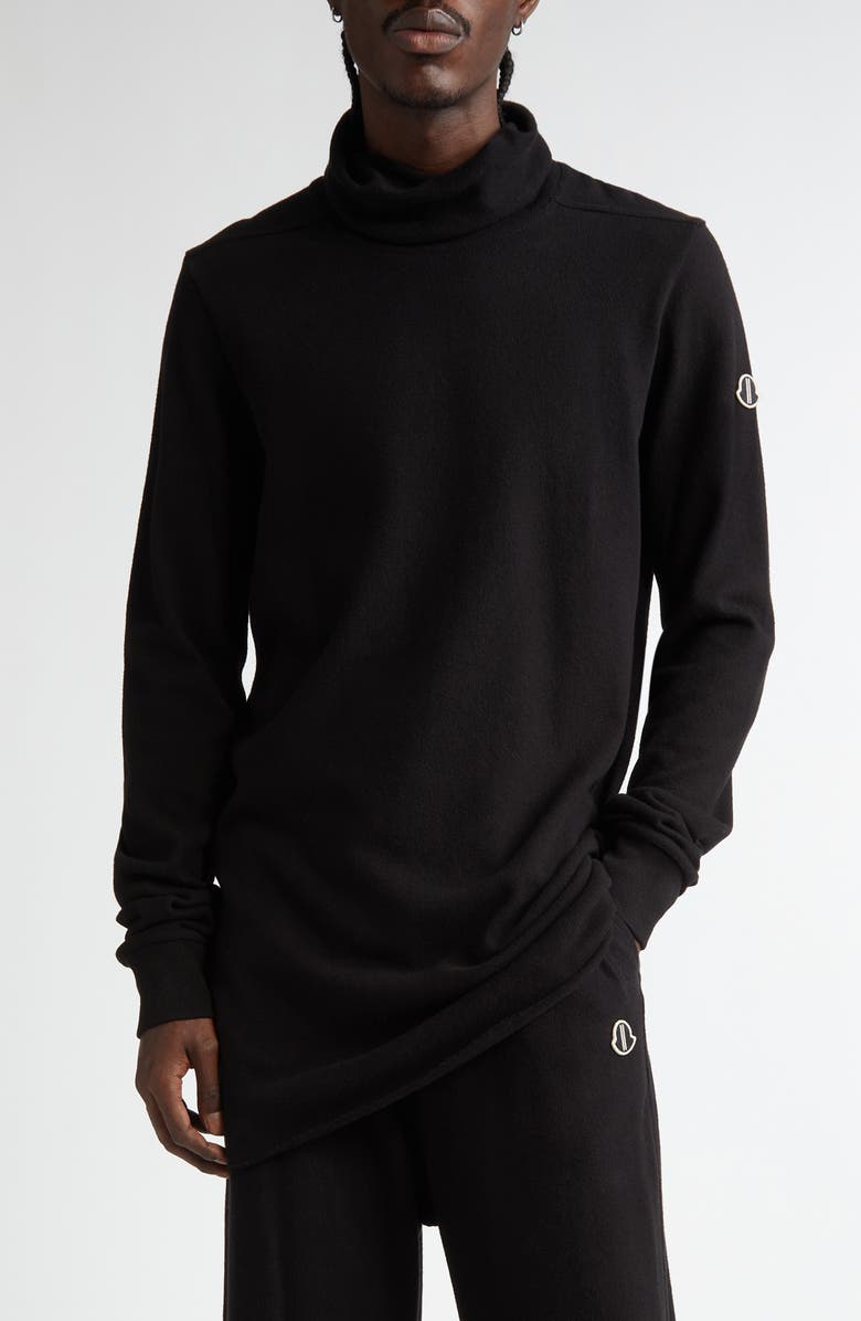 Moncler x Rick Owens Long Sleeve Cotton Rib Turtleneck Top | Nordstrom