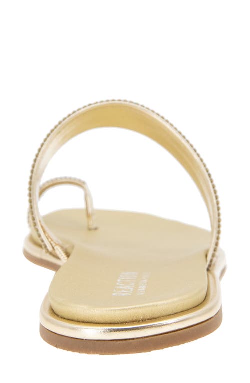 Reaction Kenneth Cole Wilfred Toe Loop Flat Sandal In Gold