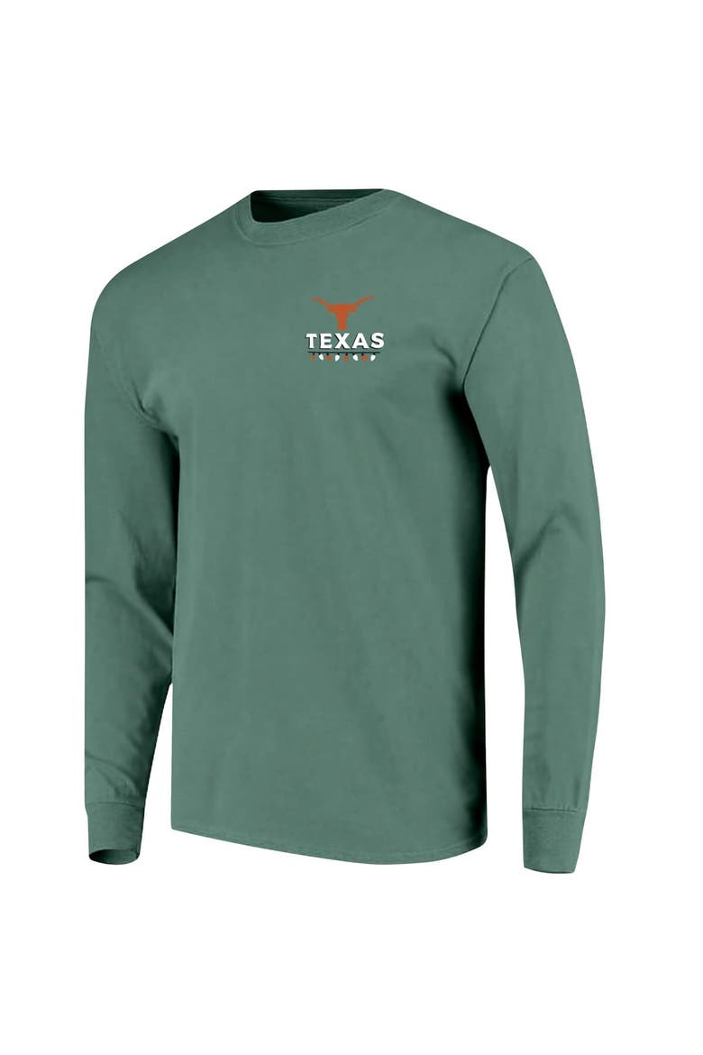 Men's  Green Texas Longhorns Comfort Colors Merry Christmas Tree Long Sleeve T-Shirt, Alternate, color, Green