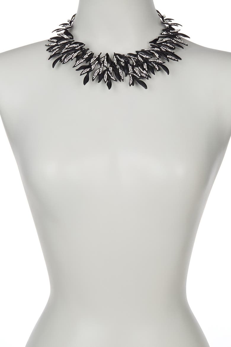 Black Fallen Necklace, Alternate, color, black