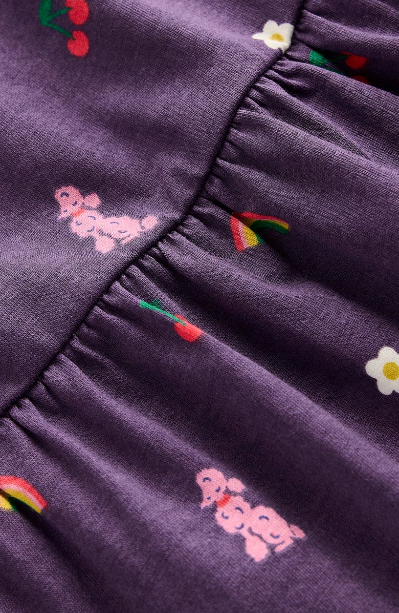 Mini Boden Kids' Curved Yoke Long Sleeve Cotton Jersey Dress, Alternate, color, Mystic Purple Parisian