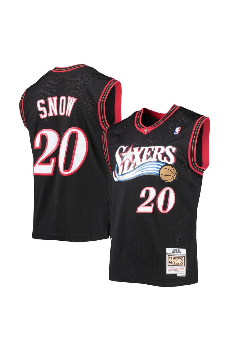 Mitchell & Ness Men's Mitchell & Ness Eric Snow Black Philadelphia 76ers 2000/01 Hardwood Classics Swingman Jersey, Main, color, Black
