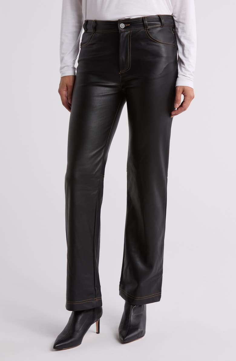 INDUSTRY REPUBLIC CLOTHING Faux Leather Pants, Main, color, Black