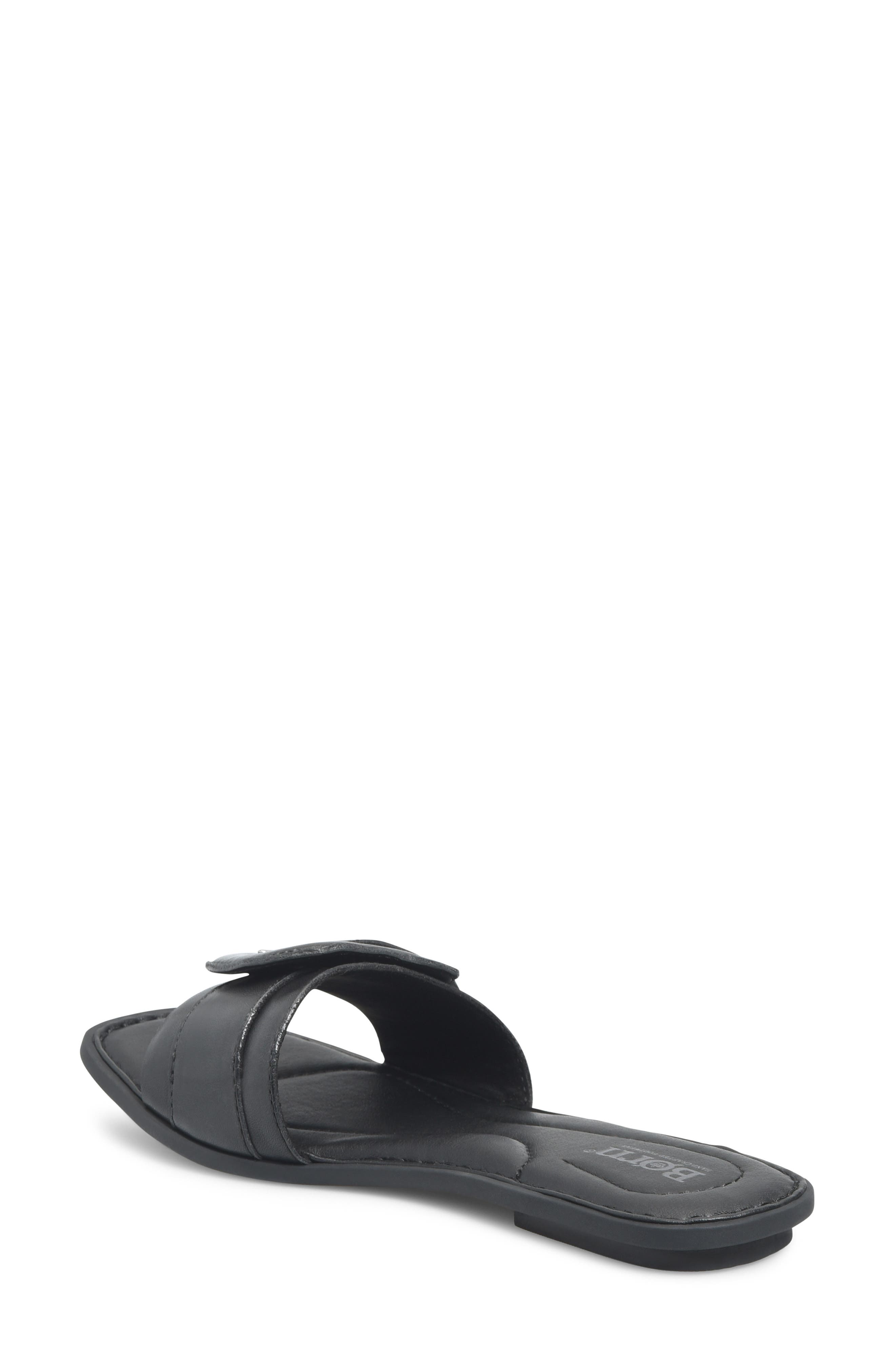 Hopi Slide Sandal, Alternate, color, BLACK LEATHER