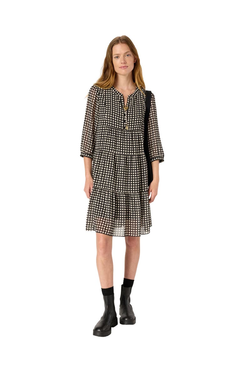 GERARD DAREL Lira Tiered Polka Dot Dress, Alternate, color, Black