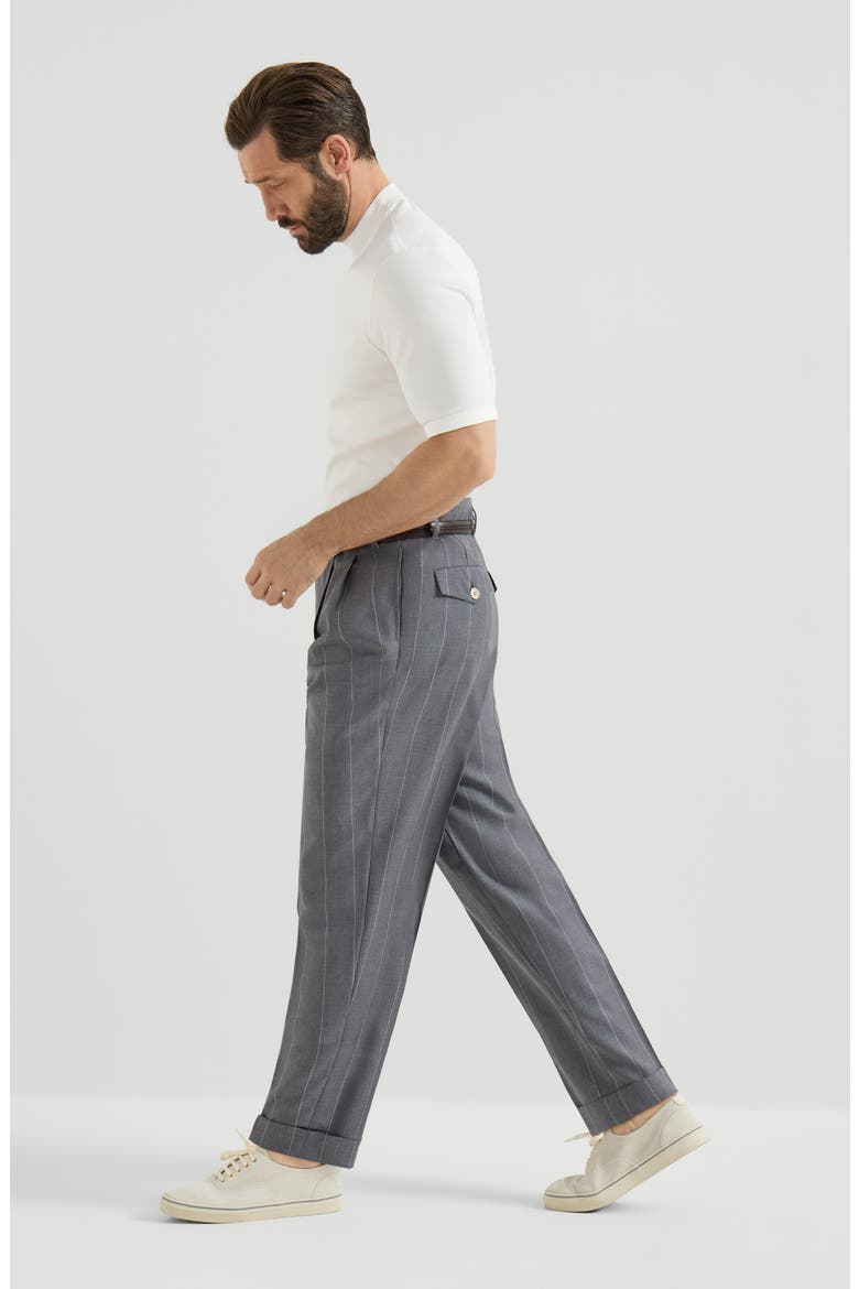 Chalk stripe trousers, Alternate, color, Medium Grey