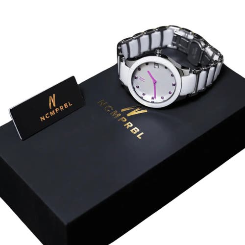 Ncmprbl Petite Link Purple Reign Ceramic Bracelet Watch, 34mm In Metallic