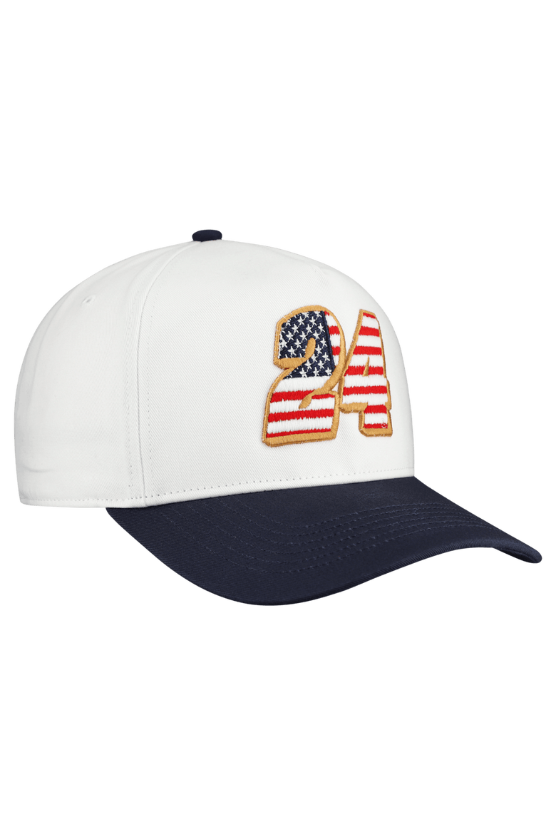 Men's '47 White William Byron Flag Fill Two-Tone Team Adjustable Hitch Hat, Alternate, color, White