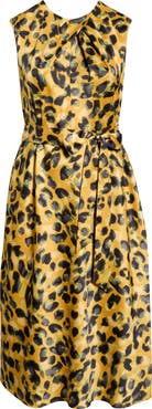 Tahari ASL Pleated Sleeveless Sleeveless Midi Dress