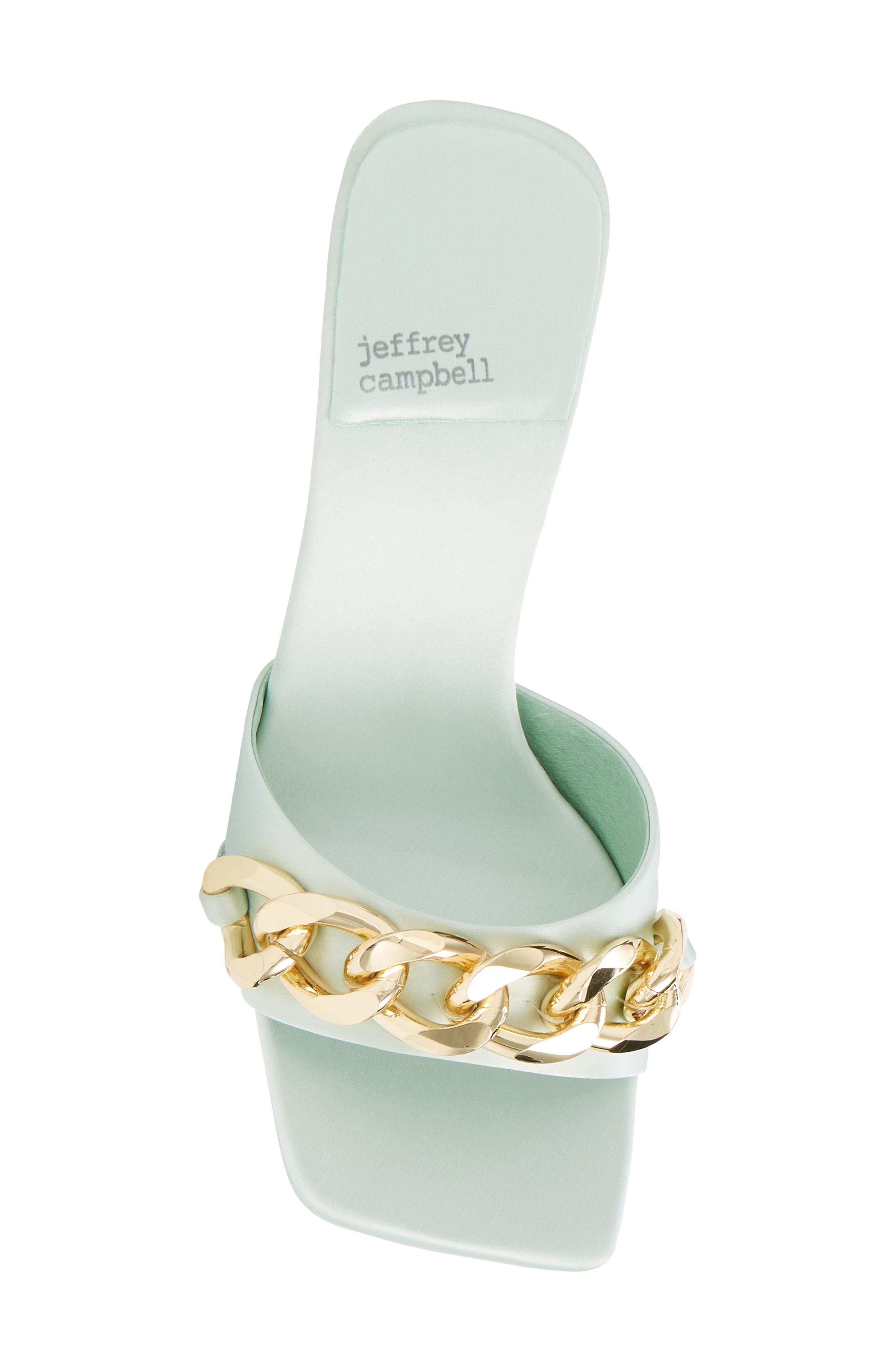 Mr Big Chain Slide Sandal, Alternate, color, MINT SATIN GOLD