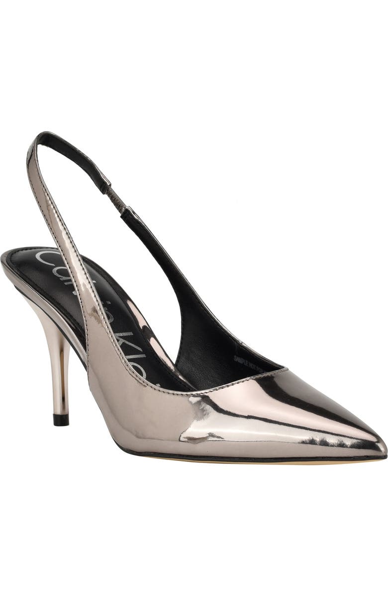 Calvin Klein Cinola Slingback Pointed Toe Pump, Main, color, Pewter