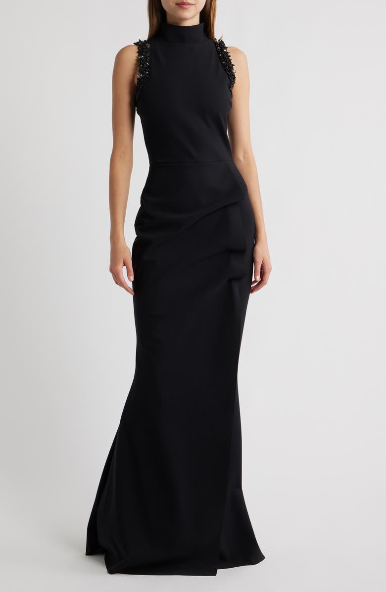 Chiara Boni La Petite Robe Siman Bead Detail Sleeveless Mermaid Gown, Main, color, 