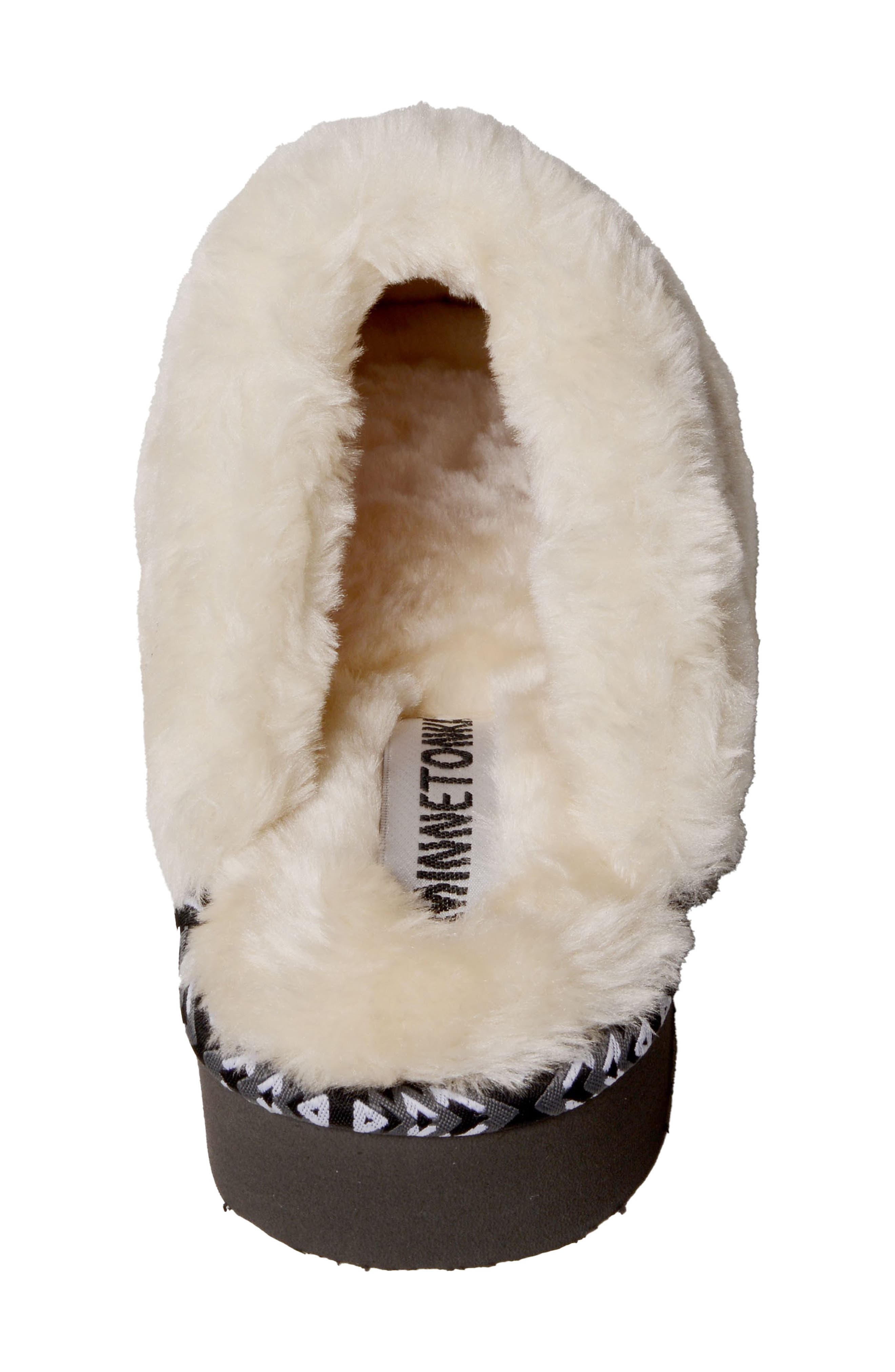 Minnetonka Cerise Faux Fur Lined Slipper, Alternate, color, Charcoal
