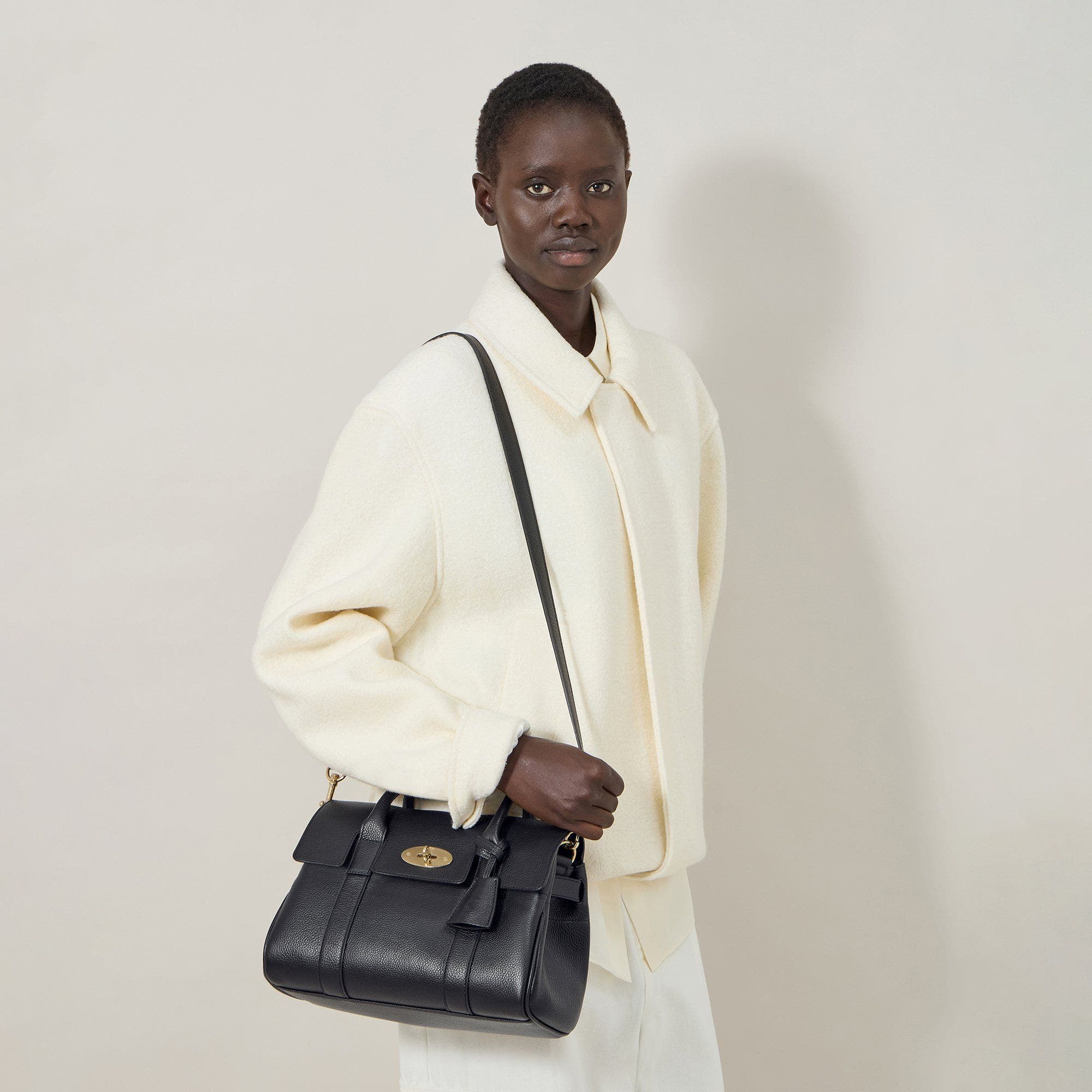 Mulberry Small Bayswater Satchel, Alternate, color, Black