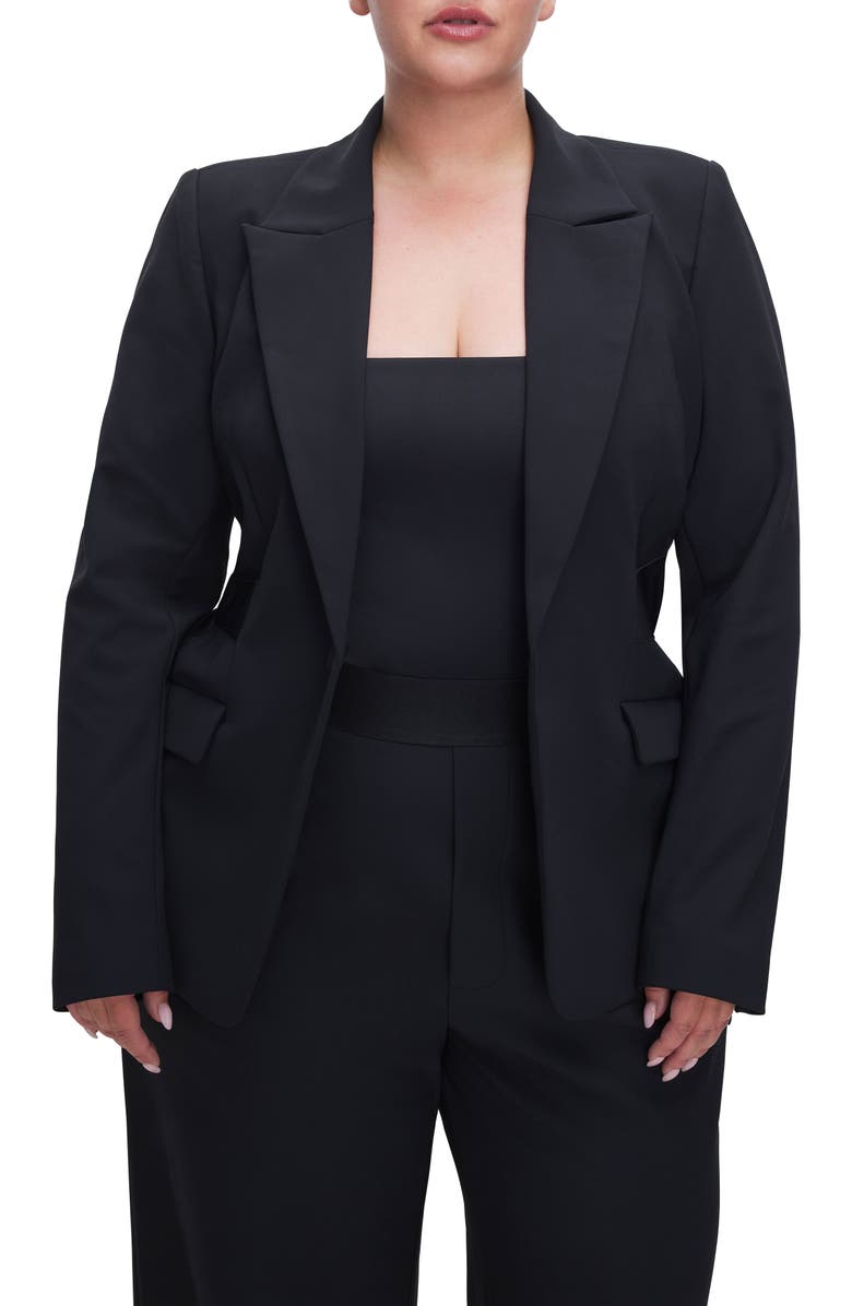 Good American Bonded One-Button Blazer, Alternate, color, 