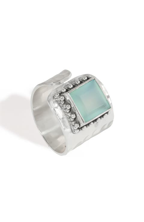Chalcedony Silver Plated Ring
