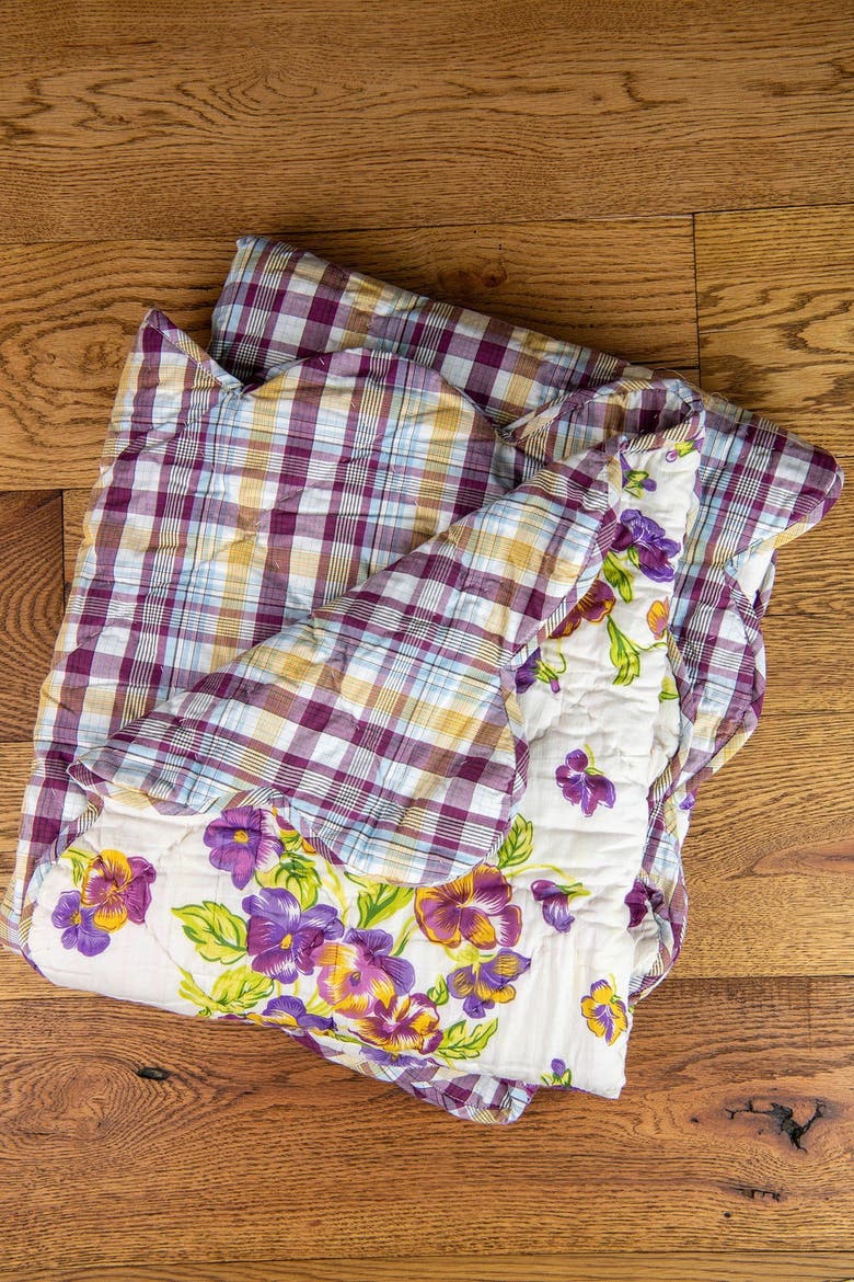 Pansies Throw, Alternate, color, Ecru
