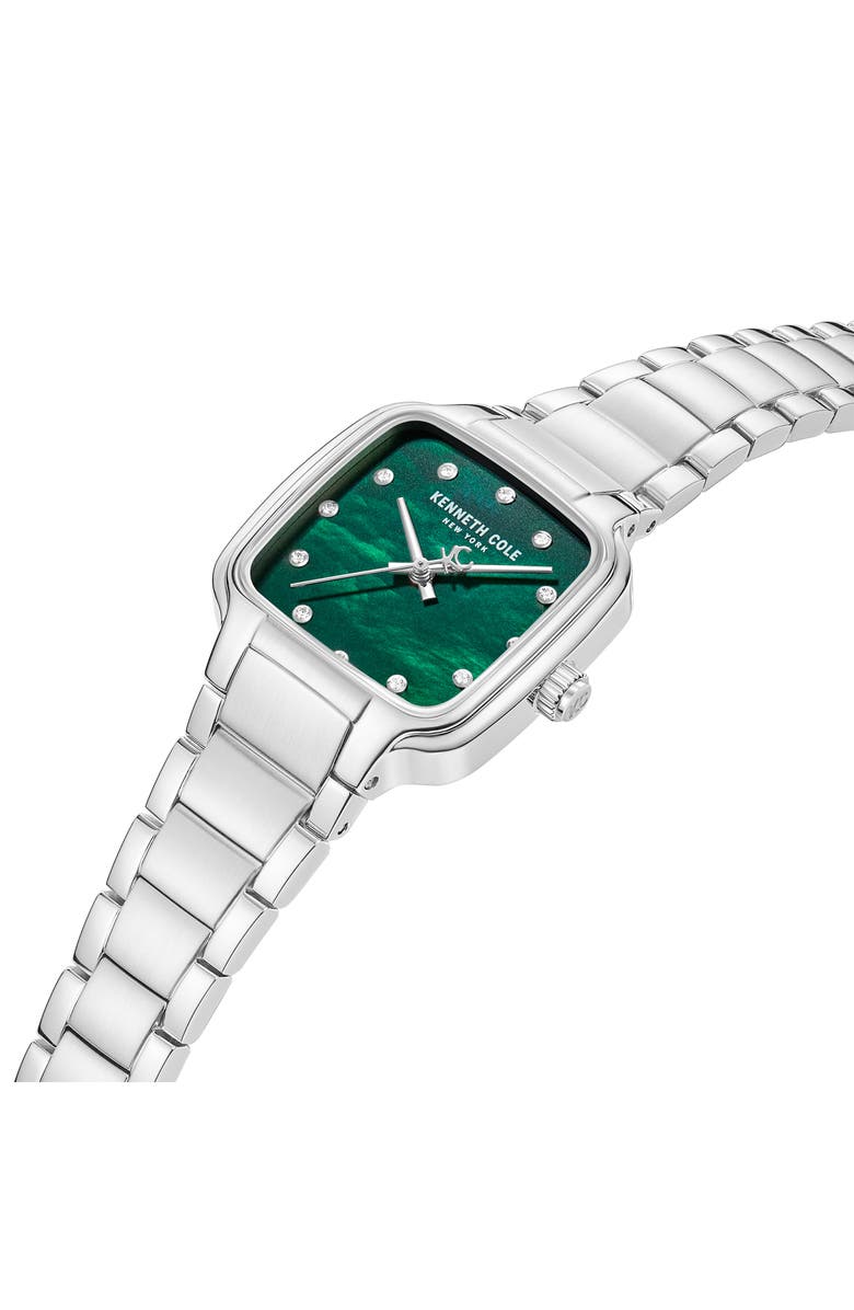 Kenneth Cole New York Classic Mother-of-Pearl & Diamond Bracelet Watch, 28mm x 31.6mm, Alternate, color, Silver