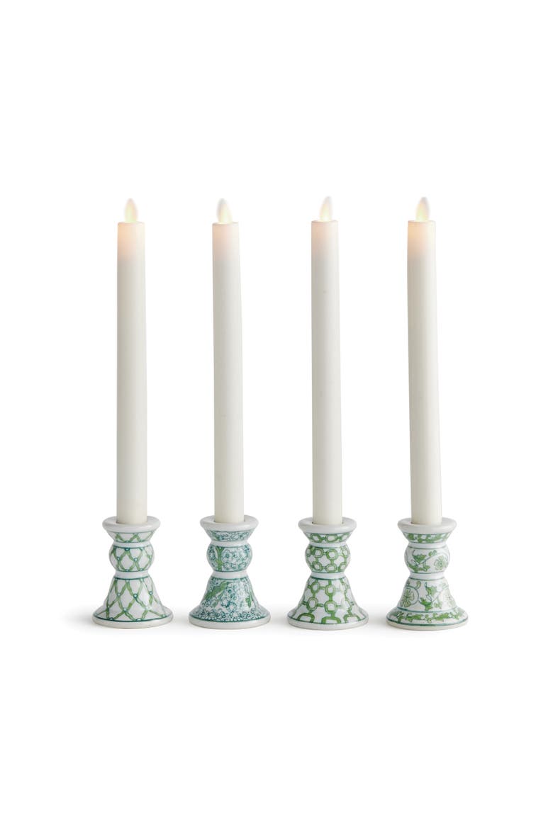 Imperial Mini Taper Candle Holders Set of 4, Main, color, Green