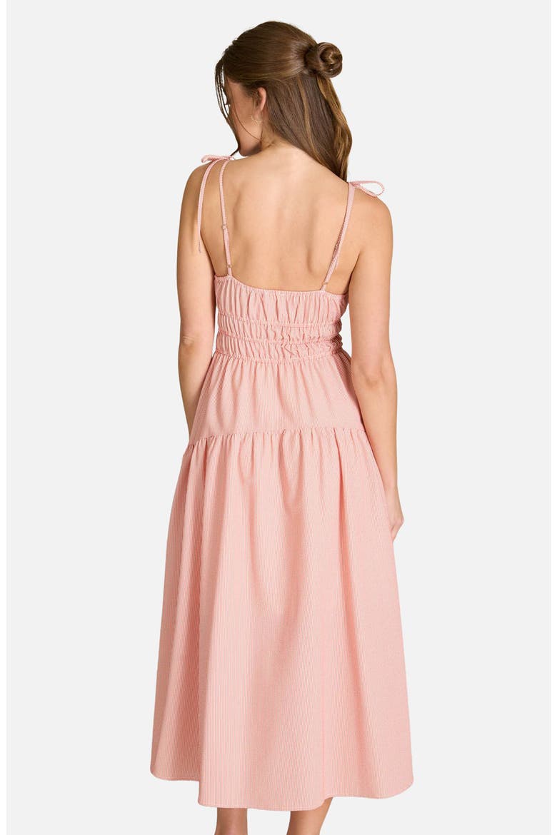 Stripe Tiered Midi Sundress, Alternate, color, RED