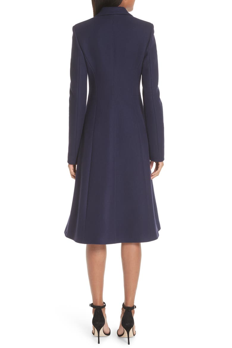 Wool Blend Double Breasted Coat, Alternate, color, BERRY BLUE