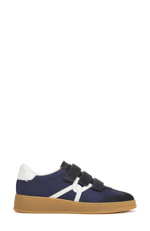 Veronica Beard Reagan Mixed Leather Triple-grip Sneakers In Deep Blue/coconut