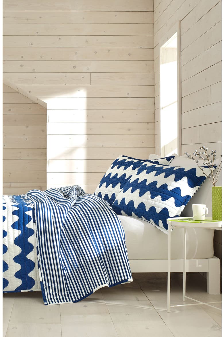 Pikku Lokki Quilt & Sham Set, Alternate, color, BLUE