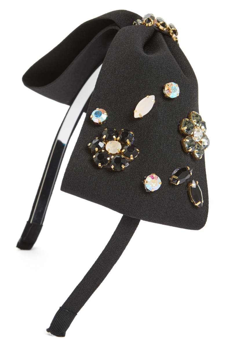 Cara Embellished Bow Headband, Main, color,