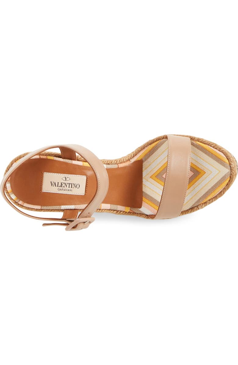 Valentino Garavani '1975' Ankle Strap Wedge, Alternate, color,